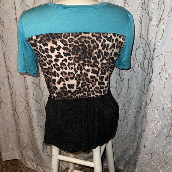 🛍️Leopard print with dark grey and teal blue - Picture 2 of 5